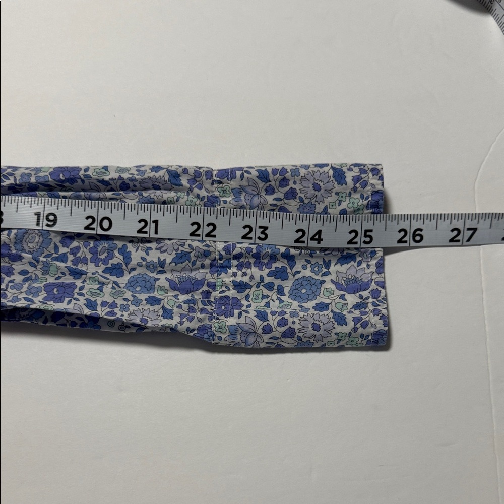 J. Crew made with  Liberty Fabric Blue Floral Women's Button Down Shirt T8 - Picture 13 of 14